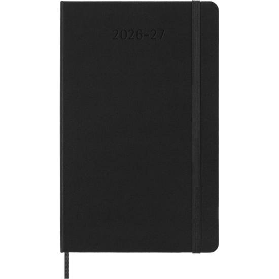 Kalendārs-piezīmju grāmata Moleskine 2026/27 13x21cm, 18 mēneši, nedēļa, cietie vāki, melna
