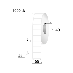 Pašlīmējošas termo uzlīmes ECO 58x38mm, 1000gab