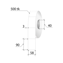 Pašlīmējošas termo uzlīmes TOP 58x90mm, 500gab
