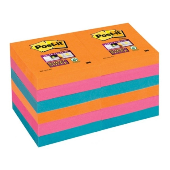 *Līmlapiņu kubs 3M Super Sticky 51x51mm 12x90 Bangkok, 3 krāsas
