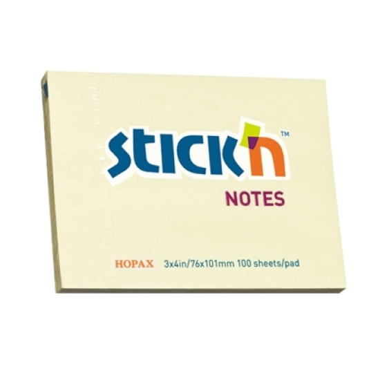 Līmlapiņas StickN 21008 76x102mm, 100 lapiņas, dzeltenas