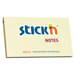 Līmlapiņas StickN 21009 76x127mm, 100 lapiņas, dzeltenas