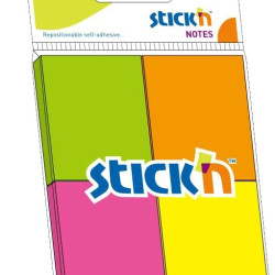 Līmlapiņas StickN 21091 38x51mm, 4x50 lapiņas, neona krāsās