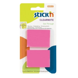 *Indeksi StickN 21107, 38x51mm, 2x50 lapiņas, caurspīdīgi, rozā