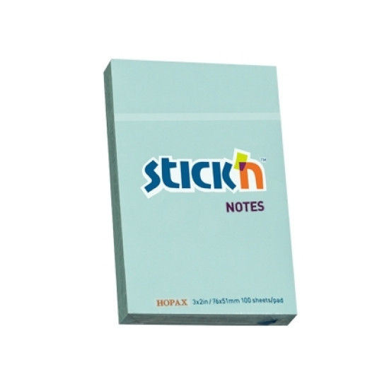 Līmlapiņas StickN 21146 51x76mm, 100 lapiņas, zilas