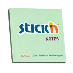 Līmlapiņas StickN 21150 76x76mm, 100 lapiņas, zaļas