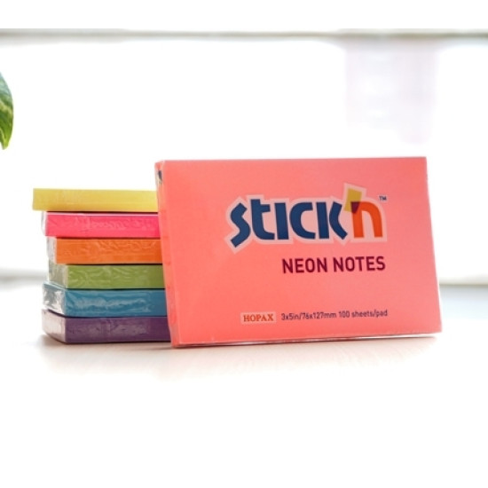 Клейкие заметки Stick'N 21171, неоновый лайм, Высокая видимость