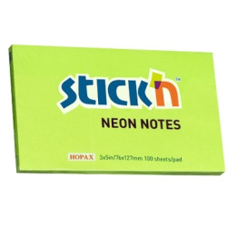 Клейкие заметки Stick'N 21171, неоновый лайм, Высокая видимость