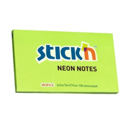 Клейкие заметки Stick'N 21171, неоновый лайм, Высокая видимость