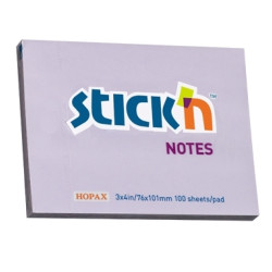 Līmlapiņas StickN 21404 76x102mm, 100 lapiņas, violetas