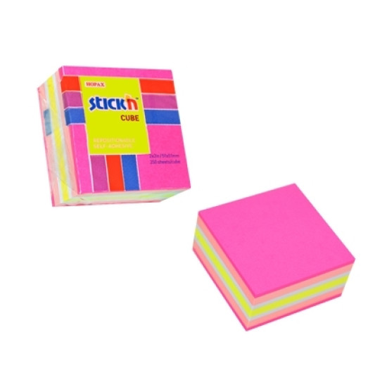 Клейкие Записки Stick'n Розовый Куб, Pink, Кубический Дизайн