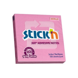 Līmlapiņas StickN 21554 360 adhesive 76x76mm, 100 lapiņas, rozā