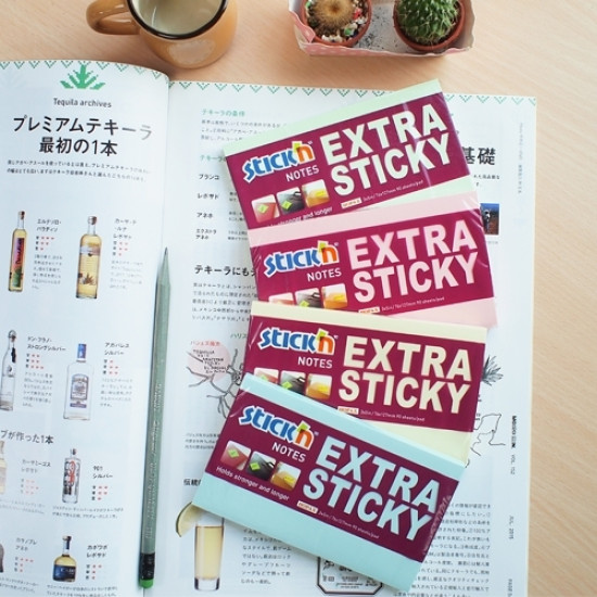 *Līmlapiņas StickN 21665 Extra sticky 76x127mm, 90 lapiņas, rozā