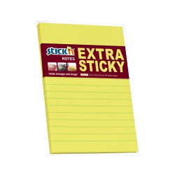Līmlapiņas StickN 21496 Extra sticky 150x101mm, 90 lapiņas, līniju, neona dzeltenas