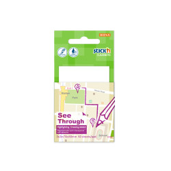 Līmlapiņas StickN 21708 76x51mm, 50 lapiņas, caurspīdīgas, baltas