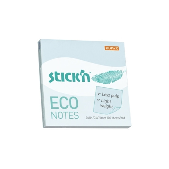 Стикеры StickN Eco Note, 80% Recycled, Pastel Blue