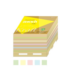 *Līmlapiņu kubs StickN Kraft 21817, 76x76mm, 400 lapiņas, pasteļkrāsas