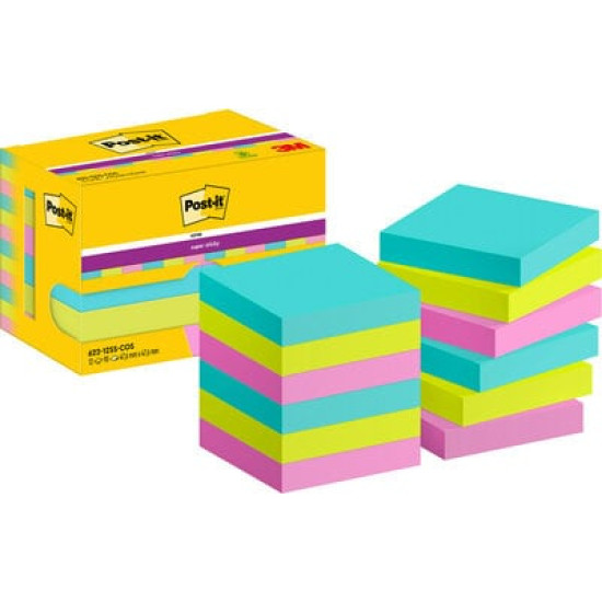 Līmlapiņas 3M Post-It Super Sticky 47.6x47.6mm,12gab/iep, Cosmic