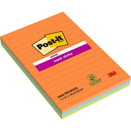 Самоклеящиеся заметки Post-it Super Sticky, Multicolor, Для сложных поверхностей
