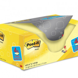 Līmlapiņas Post-It  38x51mm, 20x100 lapiņas, dzeltenas