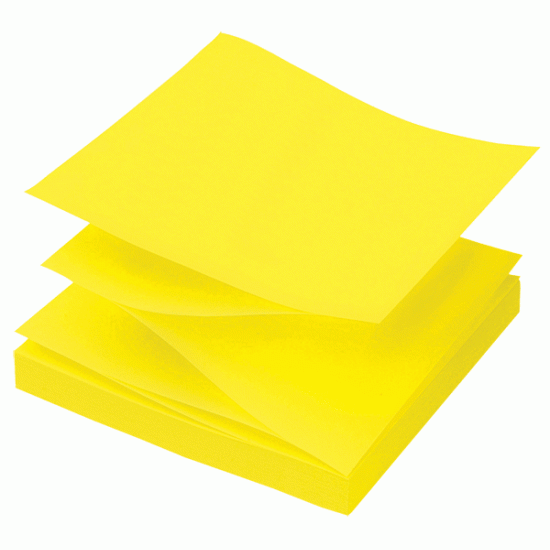 *Līmlapiņas Q-Connect Brillant 76x76mm, Z-veida, dzeltenas