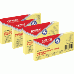 *Līmlapiņas Office Products 76x76mm, pasteļdzeltenas