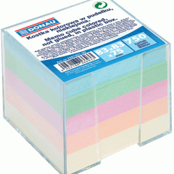 *Piezīmju papīru kubs kastītē Donau 83x83mm, 750 lapas, asorti