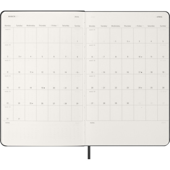 Ежедневник Moleskine "2026 Daily Planner", Black, Твердые Каверы