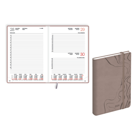 Планировщик Balts Manager Soft A5, Brown, Ежедневная раскладка
