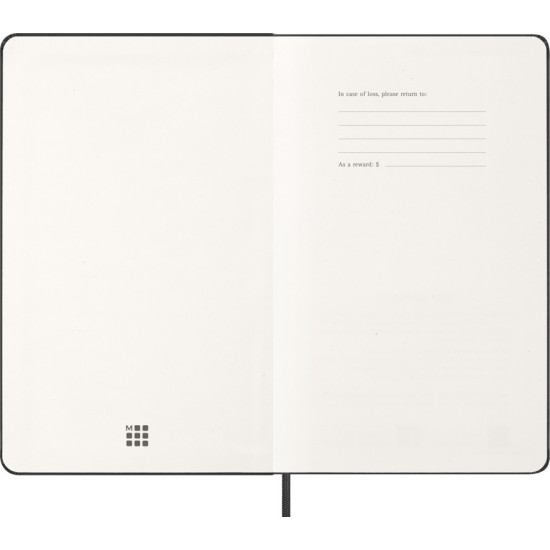 Kalendārs-piezīmju grāmata Moleskine 2027 13x21cm, nedēļa, cietie vāki, melna