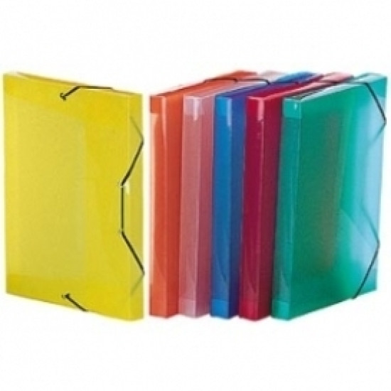 Mape-kārba ar gumiju Viquel Propysoft A5, 3cm, plastikāta, caurspīdīga asorti