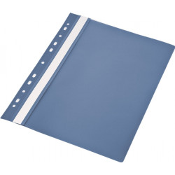 Mape-ātršuvējs PantaPlast A4, ar perforāciju, PVC, tumši zila