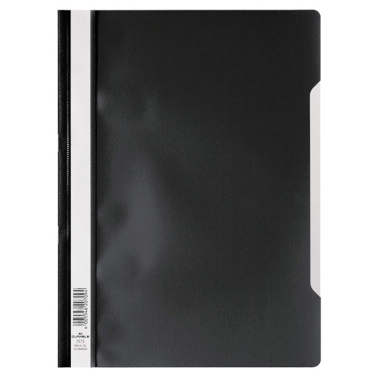 Папка-скоросшиватель Durable "Clear-view Folder", Black, Металлический подвесной механизм