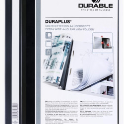 Mape-ātršuvējs Durable Duraplus A4, PVC, melna