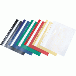 Mape-ātršuvējs PantaPlast A4, ar perforāciju, PP, melns