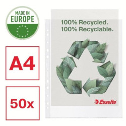 Dokumentu kabatas Esselte A4 Maxi, 70mikr., recycled, 50 gab/iep., glancētas