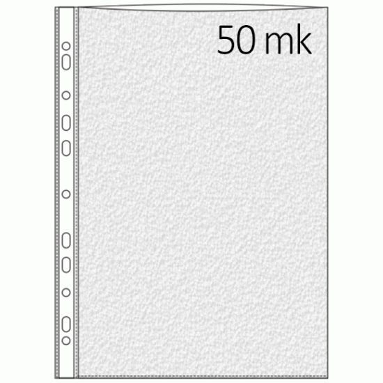 *Dokumentu kabatas Q-Connect A4, 50mikr., 100gab/iep., matētas