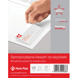 Pašlīmējošas kabatas PantaPlast 100x60mm, bez apdrukas, 10gab/iep