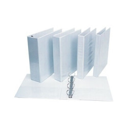 *Mape ar 4 gredzeniem Panta Plast A4, 8cm, D-veida, PP, balta