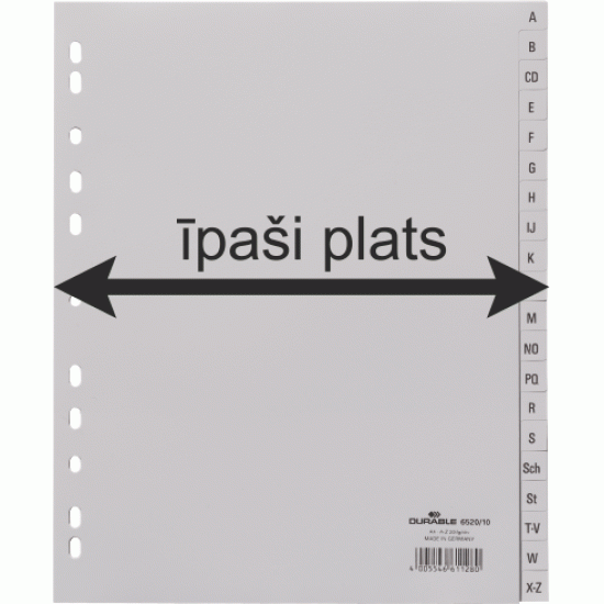 *Plastikāta sadalītāji Durable XL, A-Z, pelēks