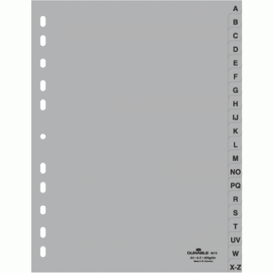 Plastikāta sadalītāji Durable A4, A-Z