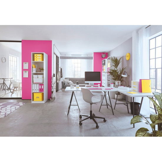 Horizontāls plaukts Leitz Wow Dual A4, balts/rozā