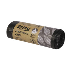 Atkritumu maisi HDPE 48x60cm, 25l, 9mikr., 20gab., melni
