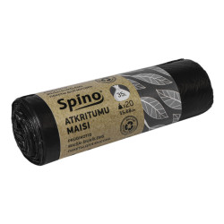 Atkritumu maisi HDPE 55x68cm, 35l, 10mikr., 20gab., melni