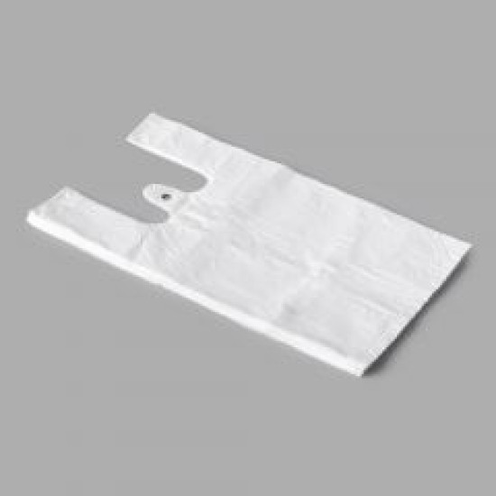 Maisiņi ar rokturiem HDPE 160+120x300mm, 6mikr., 100gab/iep, balti