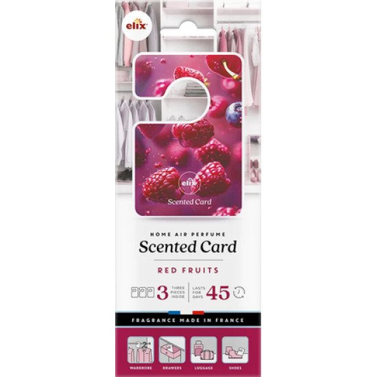 *Gaisa atsvaidzinātājs ELIX skapim, Scented Card Red Fruits, 3 gab