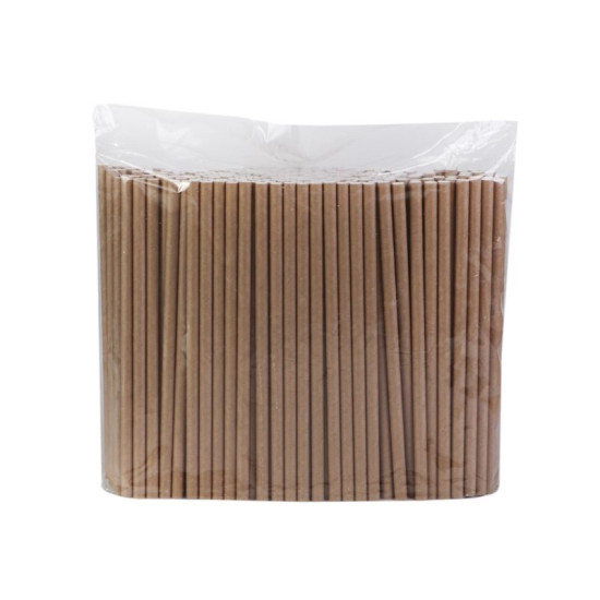 Vienreizlietojamie kokteiļu salmiņi PP 205mm, Ø8mm, 250gab/iep, kraft