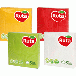 Salvetes  RUTA 3 sl. 33x33 (20) sarkanas