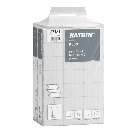 Papīra salvetes Katrin Plus Non-Stop M2, Z-Fold, 135 loksnes, 21gab/iep
