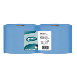 Industriālais papīrs Amoos Professional J613001 zils, 2-kārt., 299.97m, 909 lapas, 2 rullis